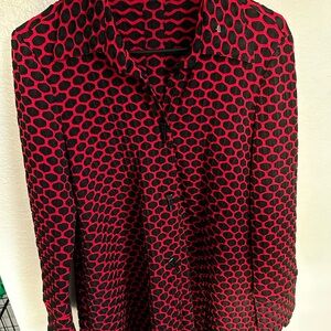 Source Unknown Red and Black Patterned Blazer